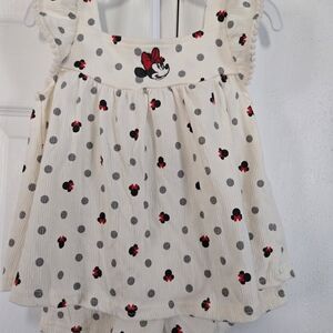 Disney Minnie Mouse Polka Dot Blouse - Cream and Gray